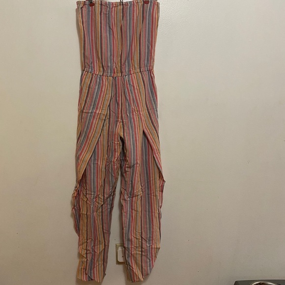 NWT Drew Strapless Jumpsuit (Pink/Striped, Size S) - Picture 2 of 4